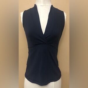 Lululemon Whisper Wet Dry Warm Navy Blue Tank Top Yoga Breathable Shelf Bra 4 /6